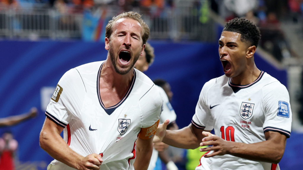 Harry Kane salva Inglaterra com gol da virada contra RD Congo na Copa 2026
