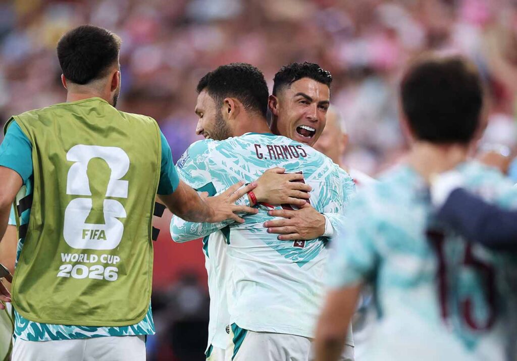 Portugal vence Croácia com Gonçalo Ramos comemorando gol da classificação