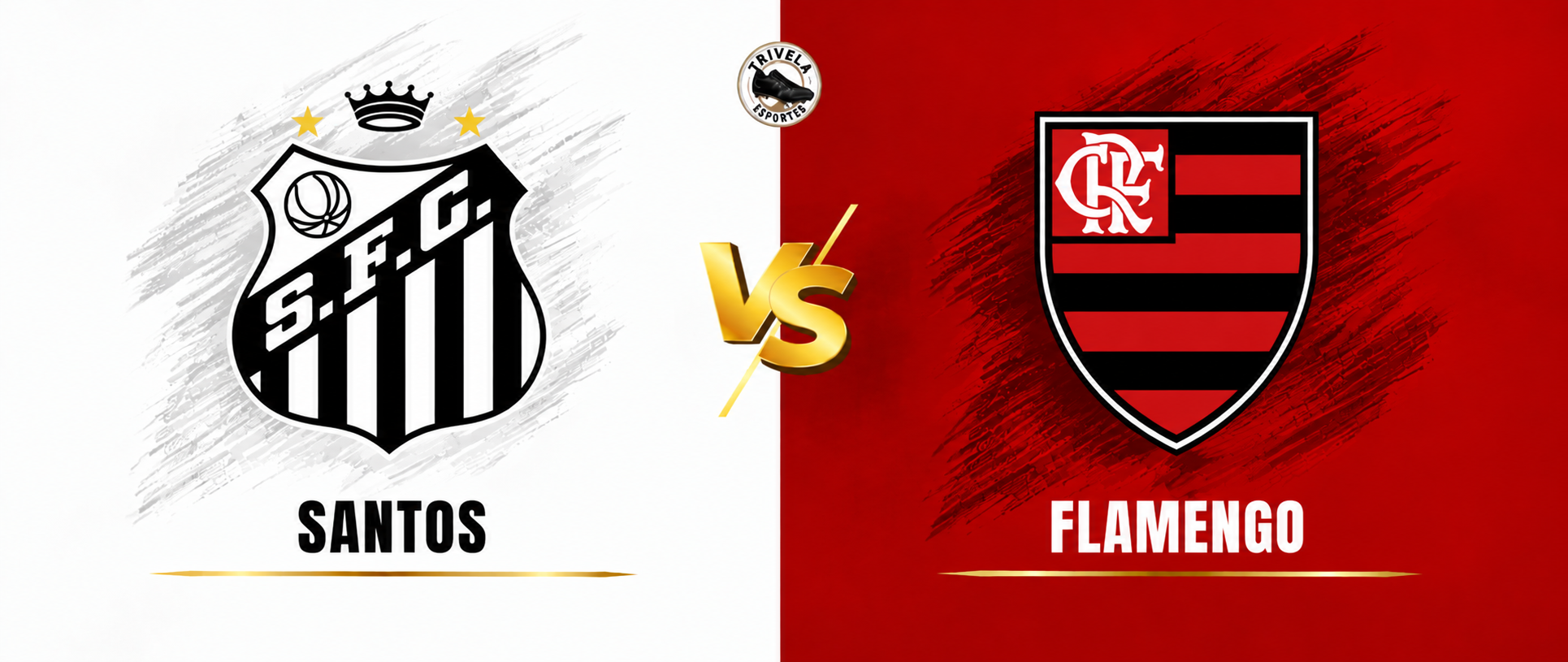Santos x Flamengo com logo do Chuteira Preta